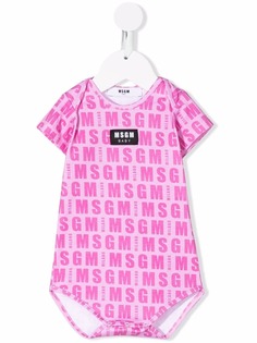 MSGM Kids боди с короткими рукавами и логотипом