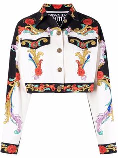 Versace Jeans Couture джинсовая куртка с принтом Sun Flower Garland
