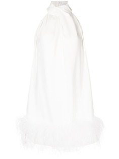 16 ARLINGTON креповое платье мини с перьями