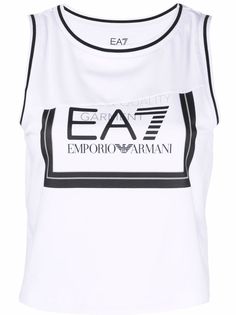 Ea7 Emporio Armani patchwork-design logo tank top