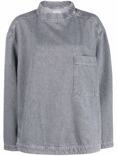 Lemaire джинсовая блузка с высоким воротником