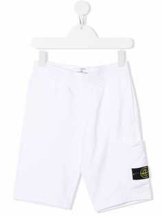 Stone Island Junior шорты с нашивкой-логотипом