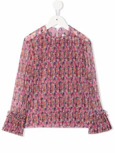 Philosophy Di Lorenzo Serafini Kids плиссированная блузка с цветочным принтом