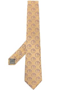 Giorgio Armani шелковый галстук с жаккардовым логотипом