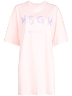 MSGM платье-футболка с логотипом