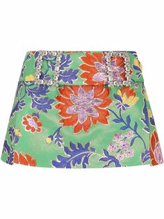 Dolce & Gabbana жаккардовая юбка мини с цветочным узором