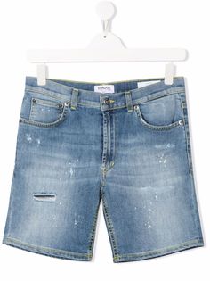 DONDUP KIDS джинсовые шорты с контрастной строчкой