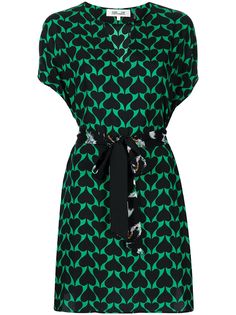 DVF Diane von Furstenberg платье мини с поясом и принтом