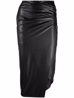 Helmut Lang юбка из искусственной кожи с асимметричным подолом
