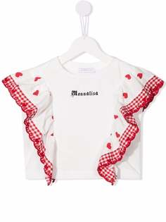 Monnalisa футболка с оборками и логотипом