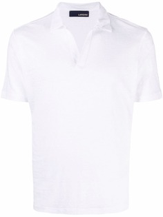 Lardini льняная рубашка поло с открытым воротником
