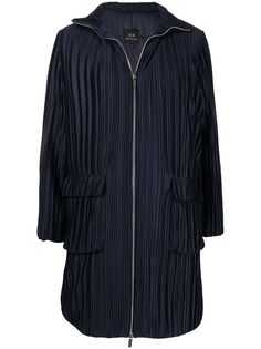 Armani Exchange плиссированное пальто с накладными карманами