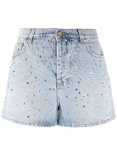 Alexandre Vauthier джинсовые шорты с кристаллами