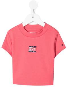 Tommy Hilfiger Junior укороченная футболка с вышитым логотипом
