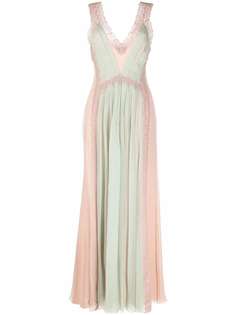 Alberta Ferretti платье с кружевом и складками