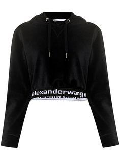 Alexander Wang укороченное худи с логотипом