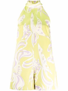 Emilio Pucci ромпер с вырезом халтер и принтом Farfalle