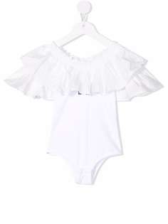 MSGM Kids боди с короткими рукавами и оборками