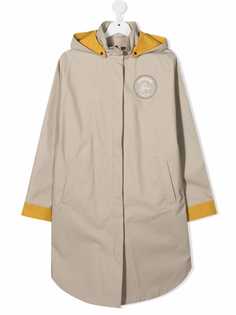 Brunello Cucinelli Kids пальто с капюшоном и нашивкой-логотипом