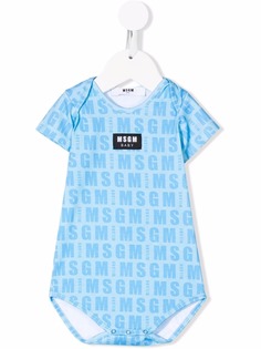 MSGM Kids боди с короткими рукавами и логотипом