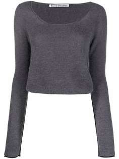 Acne Studios джемпер в рубчик с U-образным вырезом