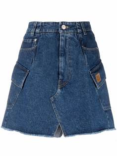 Kenzo джинсовая юбка мини с нашивкой-логотипом