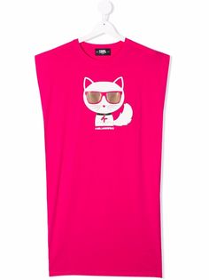 Karl Lagerfeld Kids платье с принтом Choupette