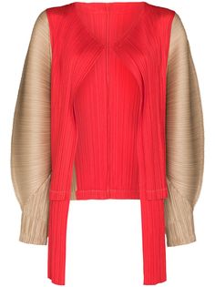 Pleats Please Issey Miyake плиссированный кардиган в двух тонах