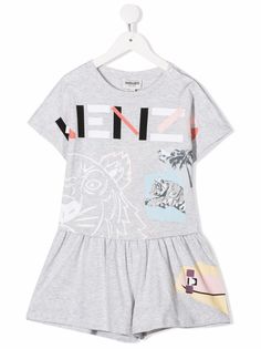Kenzo Kids футболка из органического хлопка с графичным принтом