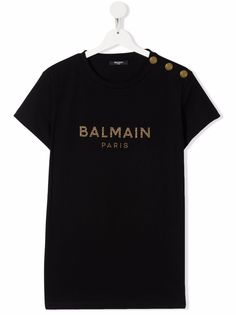 Balmain Kids футболка со стразами