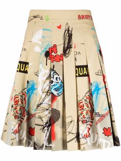 Dsquared2 юбка с принтом граффити