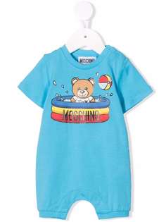 Moschino Kids ромпер с короткими рукавами и принтом Teddy