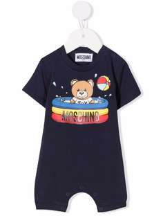 Moschino Kids ромпер с короткими рукавами и принтом Teddy