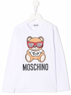 Moschino Kids футболка с принтом и длинными рукавами