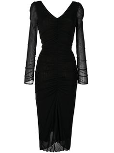 DVF Diane von Furstenberg приталенное платье миди со сборками