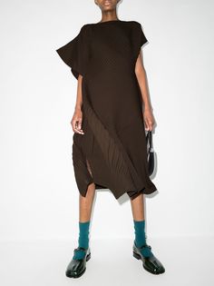 Issey Miyake платье миди асимметричного кроя со складками