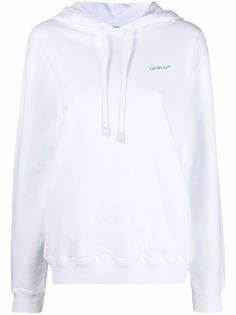 Off-White худи с кулиской и логотипом