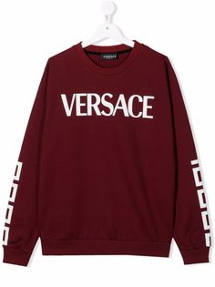 Versace Kids футболка с длинными рукавами и логотипом