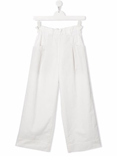 Brunello Cucinelli Kids брюки с завышенной талией и поясом