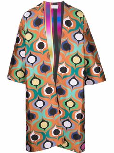Pierre-Louis Mascia пальто-кимоно с геометричным принтом