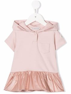 Moncler Enfant платье из джерси с капюшоном и нашивкой-логотипом