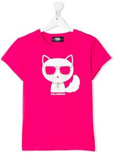 Karl Lagerfeld Kids футболка с принтом Karl Cat