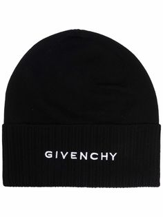 Givenchy шерстяная шапка бини с вышитым логотипом