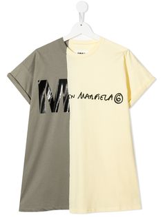 MM6 Maison Margiela Kids футболка в стиле колор-блок с логотипом
