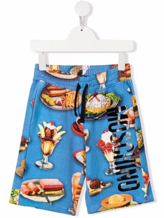 Moschino Kids спортивные шорты с принтом