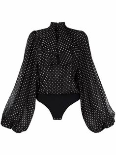 Elisabetta Franchi боди в горох с объемными рукавами