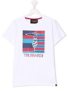 TRUSSARDI JUNIOR футболка с вышивкой