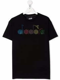 Diadora Junior футболка с логотипом из страз