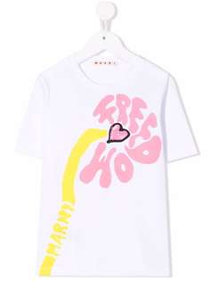 Marni Kids футболка с пайетками и логотипом