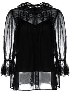 Simone Rocha прозрачная блузка с оборками